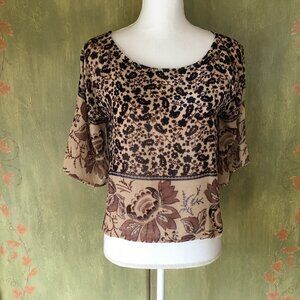 ChaSor Velvet Print Top Size S